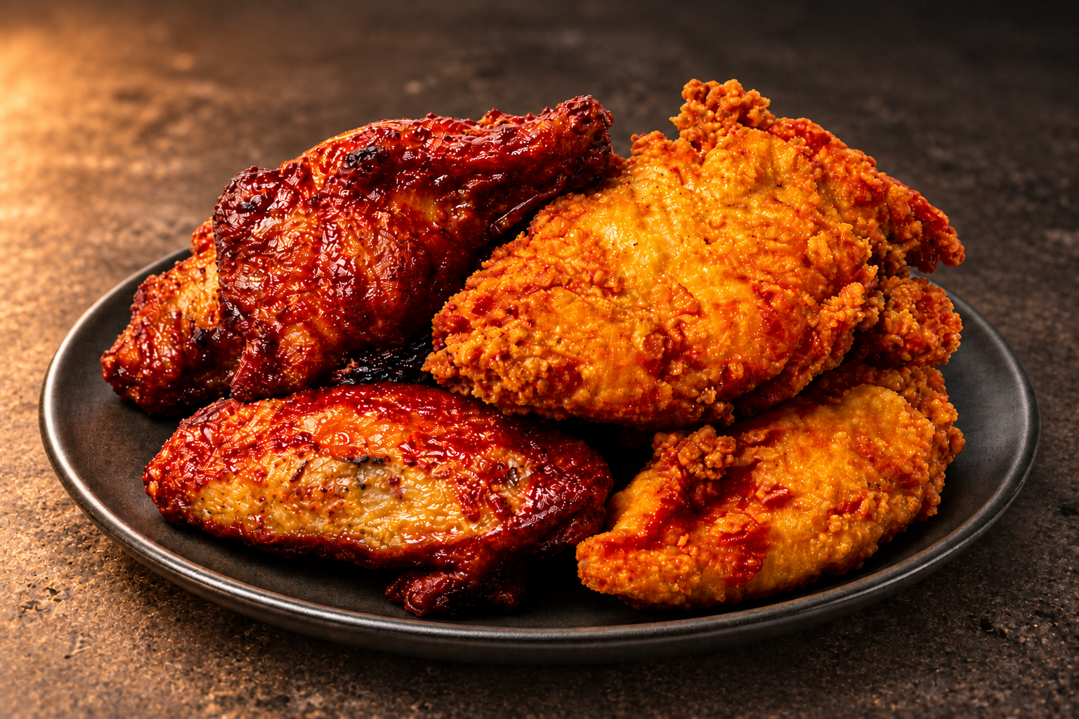 Wings Notorious sur leur assiette noire